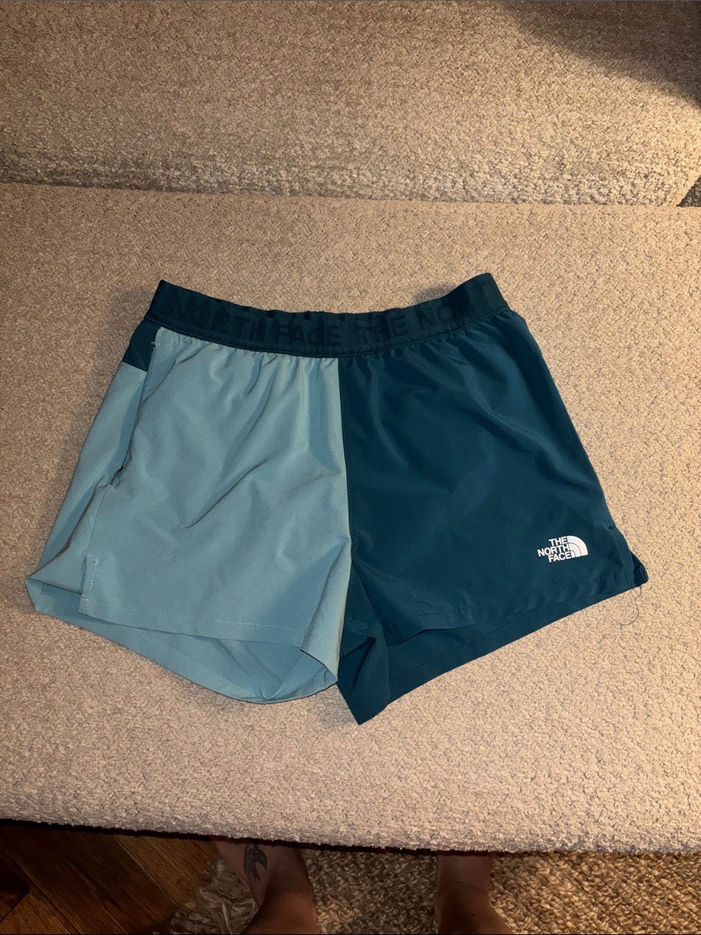 The North Face Women's Two-Tone Athletic Shorts - Teal & Light Teal